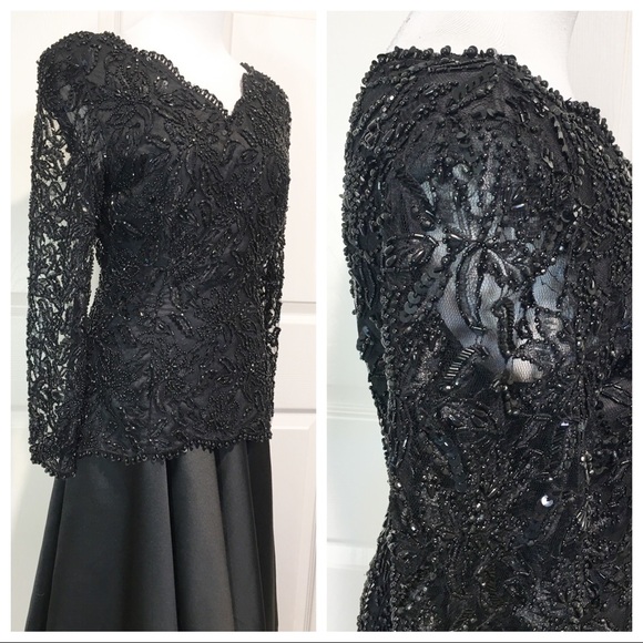 Vintage Oleg Cassini Black Tie dress - Picture 4 of 10